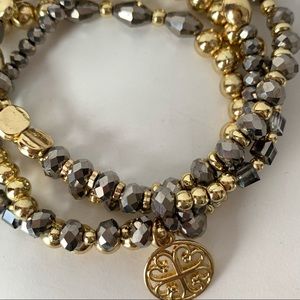 Nova Two Tone Gunmetal Stretch Bead Bracelet